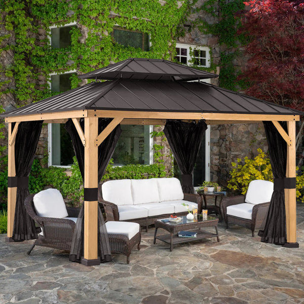 Joyside 13 Ft. W x 11 Ft. D Solid Wood Patio Gazebo & Reviews Wayfair